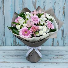 Букет цветов из:  Герберы, Альстромерии и Хризантемы #REPLACE_PRED# Новогремяченском