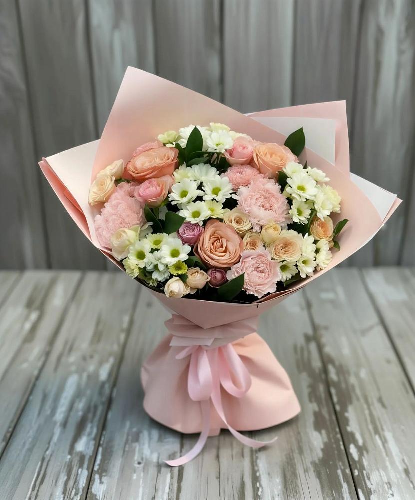 Букет цветов из: Гвоздики, Розы и Хризантемы в Новогремяченском