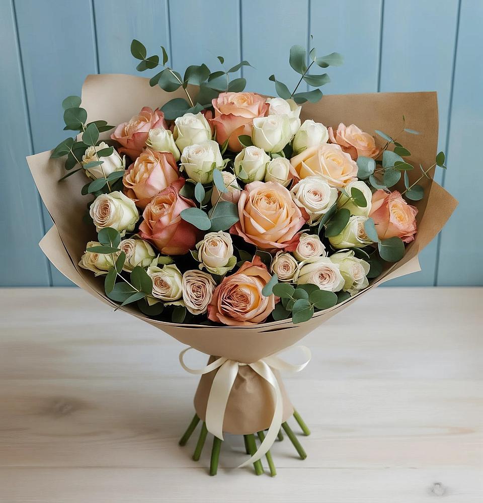 Букет цветов из: Альстромерии и Розы в Новогремяченском