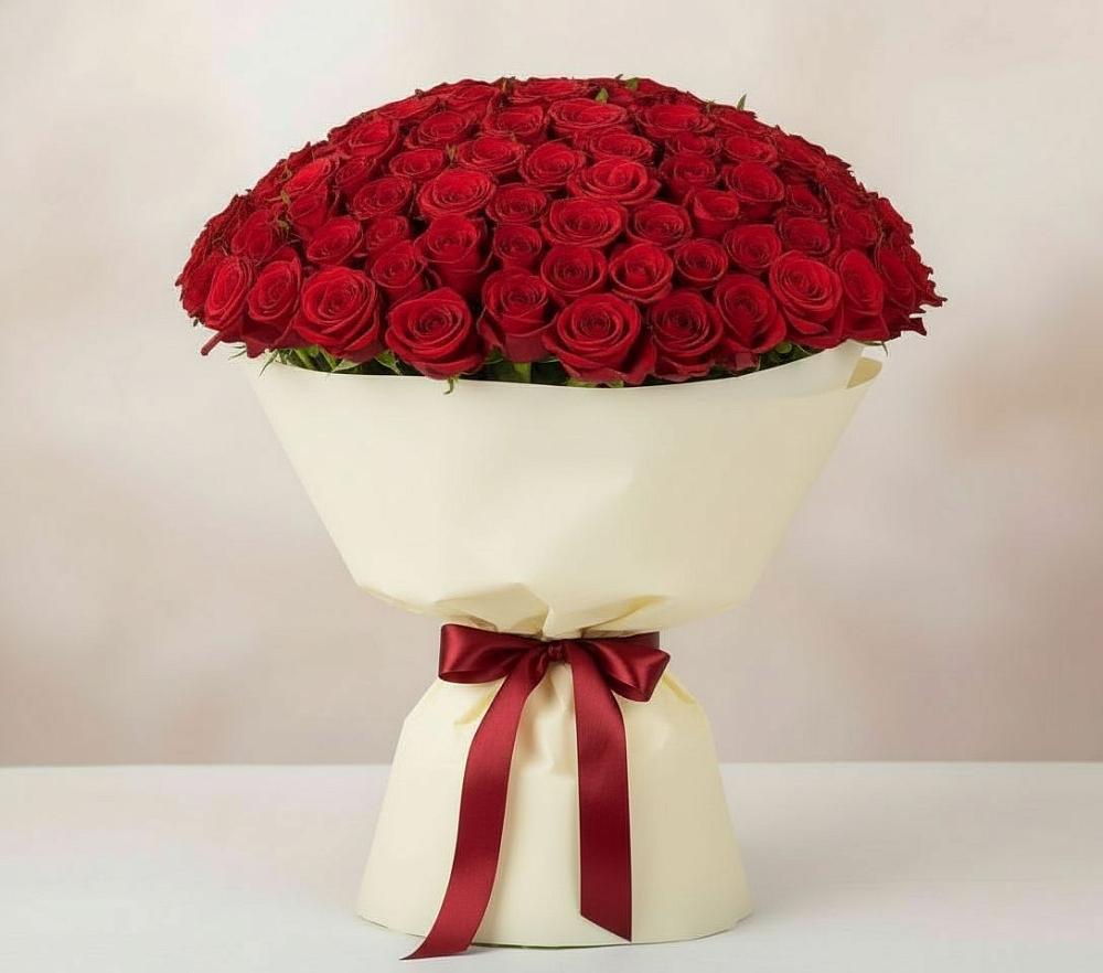 Букет 101 Красная роза Милано в Новогремяченском