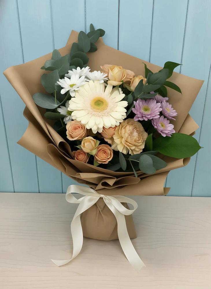 Букет цветов из: Герберы и Хризантемы в Новогремяченском