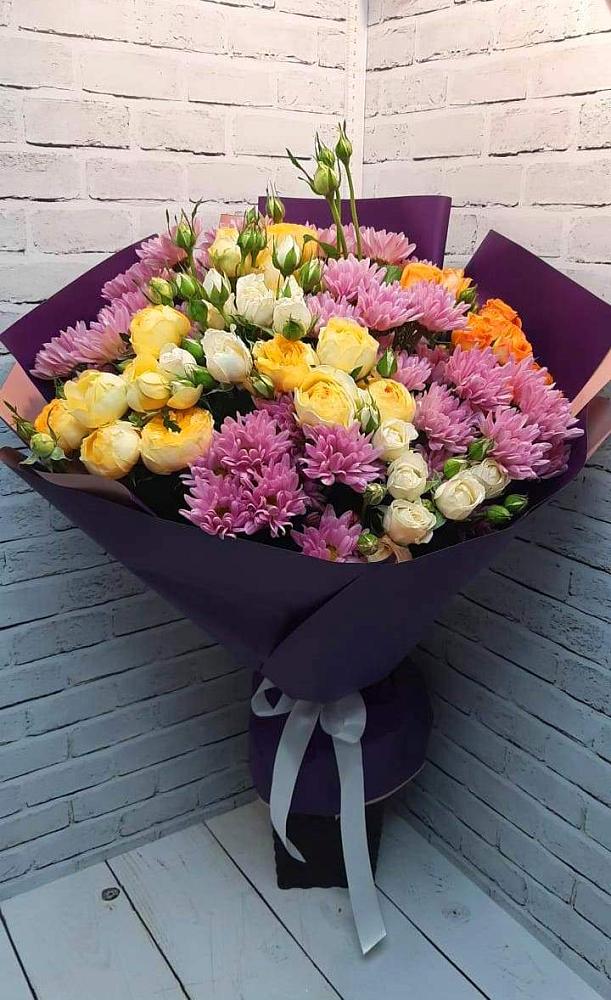 Букет цветов из: Хризантемы и Розы в Новогремяченском