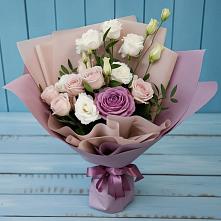 Букет цветов из:  Розы и Лизиантусы #REPLACE_PRED# Новогремяченском