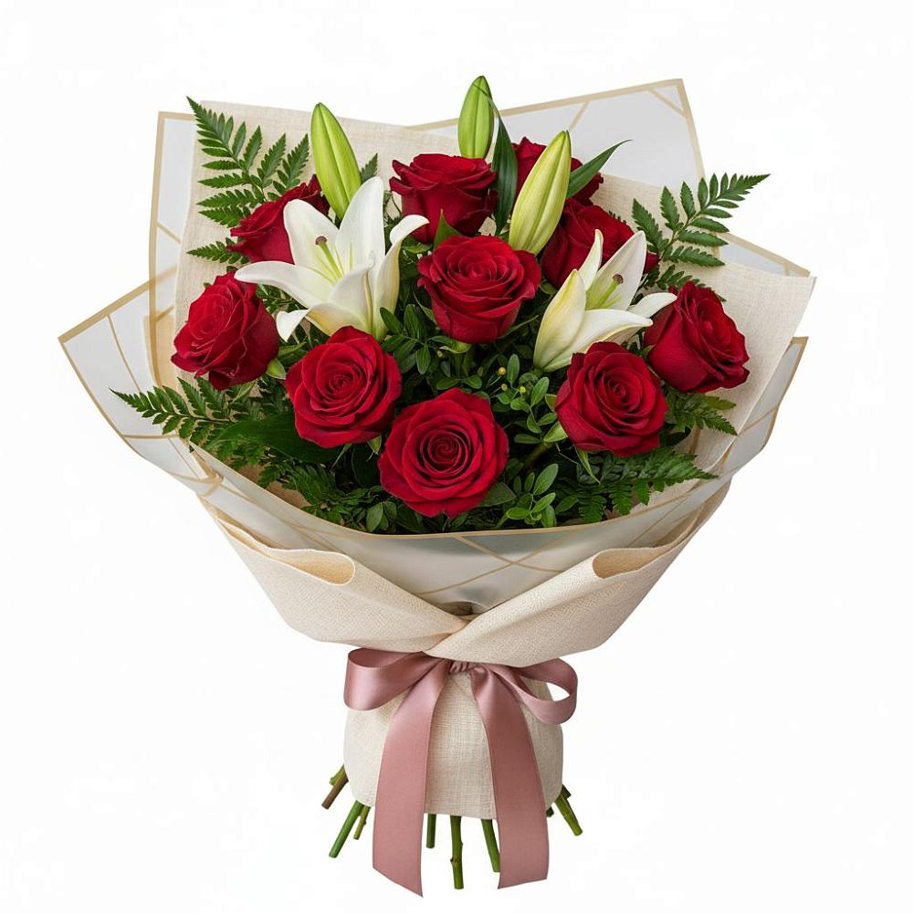 Букет цветов из: Лилии и Розы в Новогремяченском