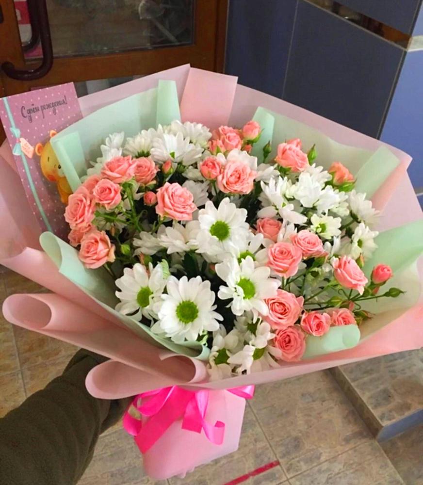 Букет цветов из: Розы и Хризантемы в Новогремяченском