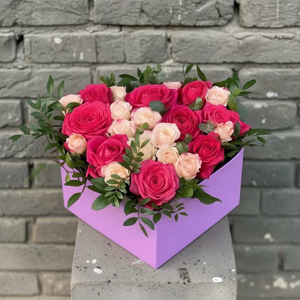 Цветочная композиция из Розы в коробке в Новогремяченском