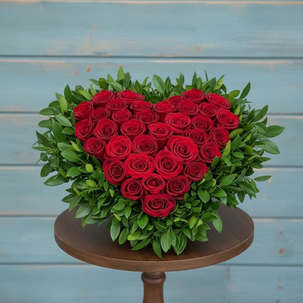 Цветочная композиция из Розы в виде сердца в Новогремяченском