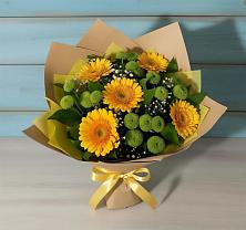 Букет цветов из:  Герберы и Хризантемы #REPLACE_PRED# Новогремяченском