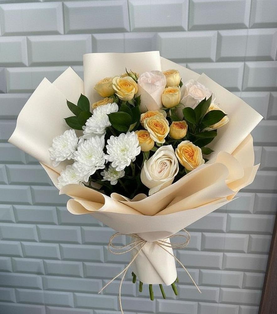 Букет цветов из: Розы и Хризантемы в Новогремяченском