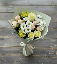 Букет цветов из:  Альстромерии, Розы и Хризантемы #REPLACE_PRED# Новогремяченском