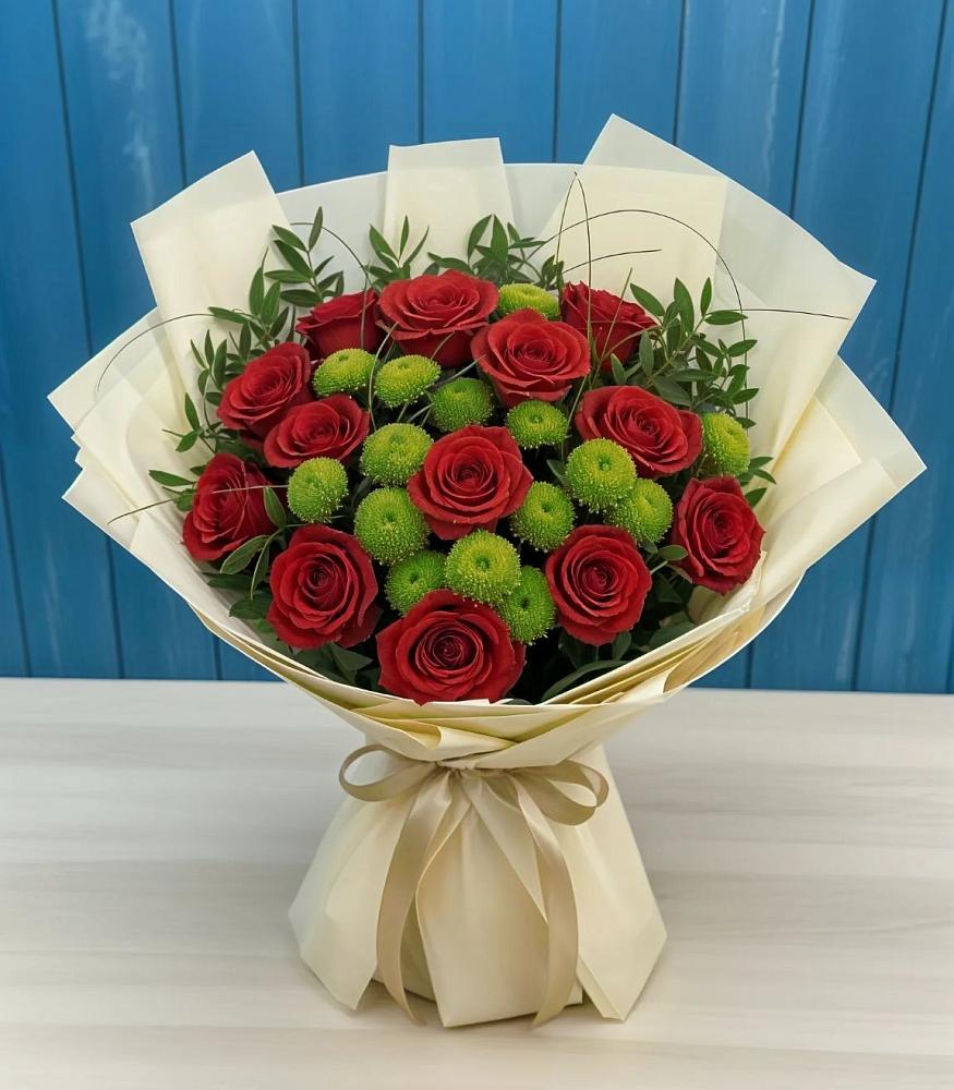 Букет цветов из: Розы и Хризантемы в Новогремяченском